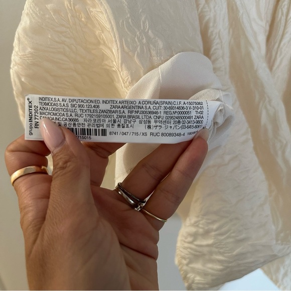 Zara Voluminous Jacquard White Dress - Picture 8 of 9